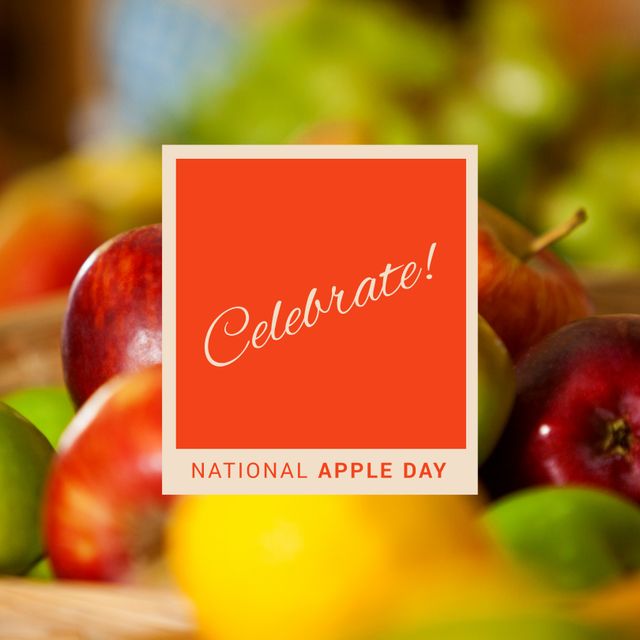 Celebrate National Apple Day with Fresh Fruits and Vibrant Colors - Download Free Stock Templates Pikwizard.com