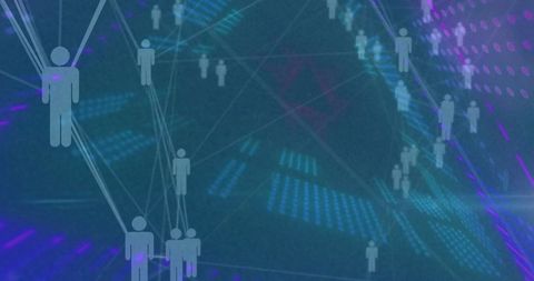 Futuristic digital network with human connections