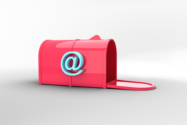 Colorful @ Sign on Pink Mailbox Transparent Background for Messaging Clip Art - Download Free Stock Videos Pikwizard.com