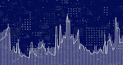Futuristic chart visualization on digital interface