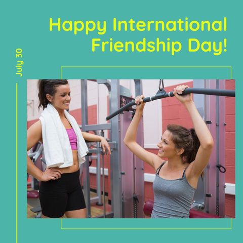Happy Friends Celebrating International Friendship Day at Gym