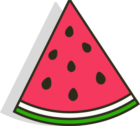floating watermelon slice on transparent background in flat design - Download Free Stock Videos Pikwizard.com