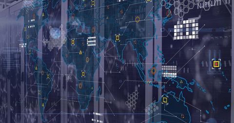 Global Data Processing with Digital Network Connections - Download Free Stock Images Pikwizard.com