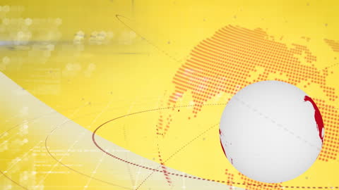 Worldwide Digital Network on Bright Yellow Backdrop