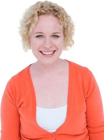 transparent background smiling blonde in orange sweater - Download Free Stock Videos Pikwizard.com