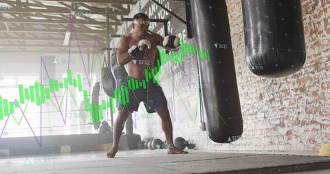 Boxer Training with Technology Performance Insights Overlaid