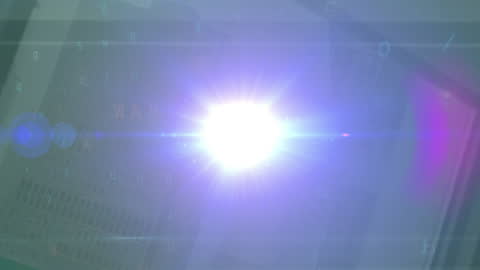 Digital Security Concept with Light Burst and Data Overlay