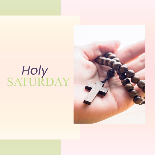 Holy Saturday Rosary in Hand - Download Free Stock Templates Pikwizard.com