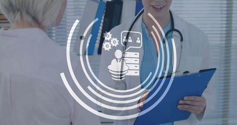 Healthcare Innovation with Digital Interface Concept in Medical Office - Download Free Stock Images Pikwizard.com