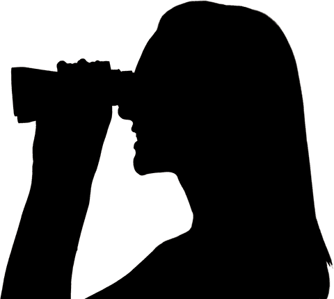transparent silhouette of woman observing through binoculars - Download Free Stock Videos Pikwizard.com