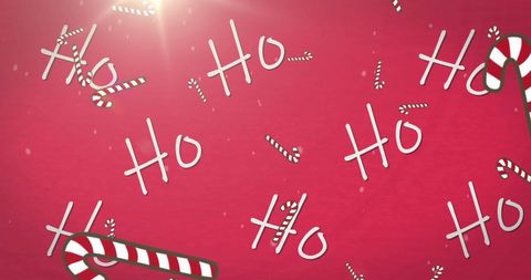 Festive christmas background with snow and candy canes