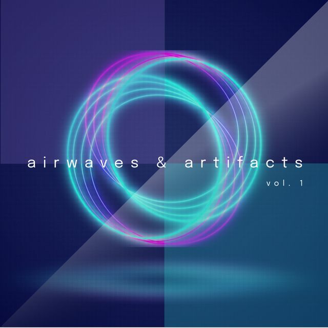 Glowing Spiral with Airwaves and Artifacts Text, Minimalist Design - Download Free Stock Templates Pikwizard.com