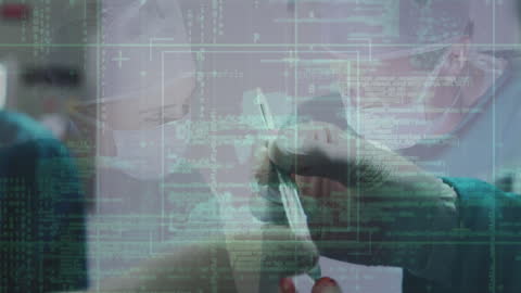 Surgeons Operate with Overlay of Digital Data Interface