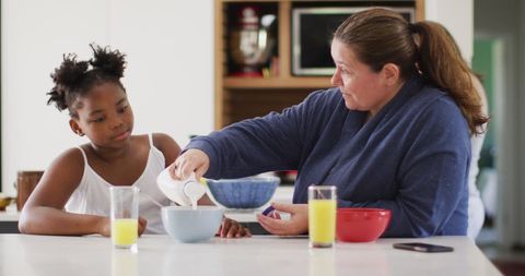 Multiracial Family Enjoying Morning Breakfast Together at Home - Download Free Stock Images Pikwizard.com