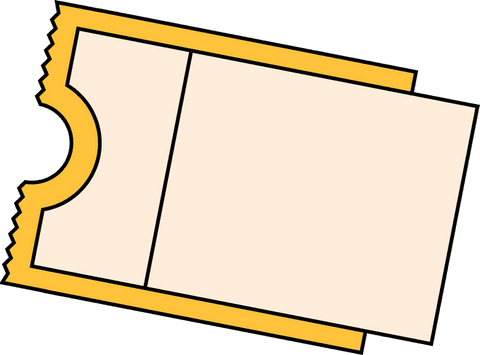 vector blank ticket with yellow border on transparent background - Download Free Stock Videos Pikwizard.com