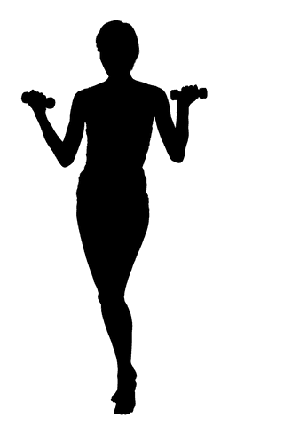 Full length female exercising transparent background