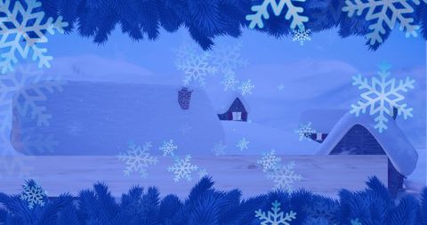 Winter Wonder Snowfall Over Christmas Village Scene - Download Free Stock Images Pikwizard.com