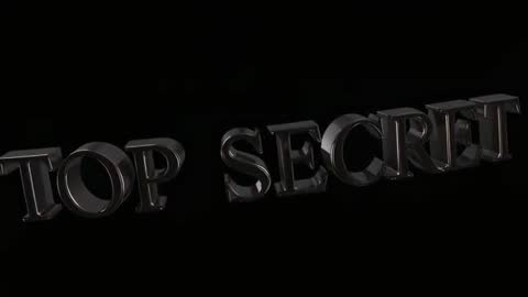 Dynamic Cinematic Dolly Shot Revealing Metallic TOP SECRET Text Sliding Across Black Void