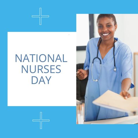 celebrating national nurses day with smiling nurse - Download Free Stock Templates Pikwizard.com