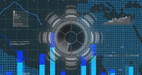Abstract Data Processing with Scope Scan and Global Interface - Download Free Stock Images Pikwizard.com