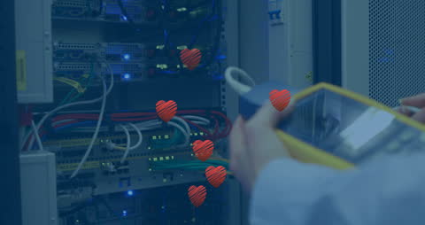 Technology Integration with Server Room Heart Animation