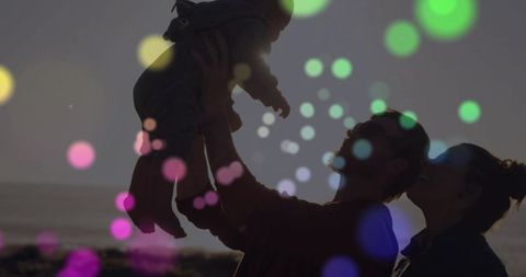 Family Bonding at Beach During Magical Sunset