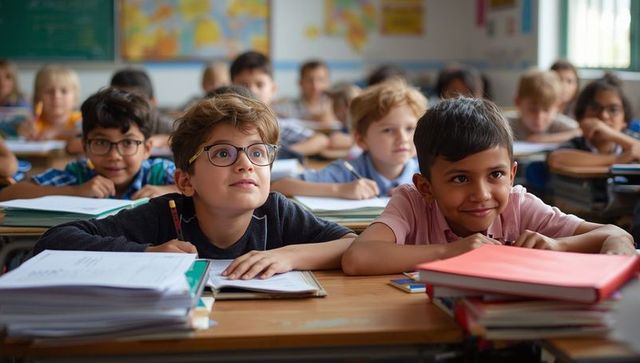 Engaged students learning in classroom setting