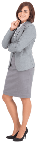 Confident Businesswoman Smiling on Transparent Background PNG