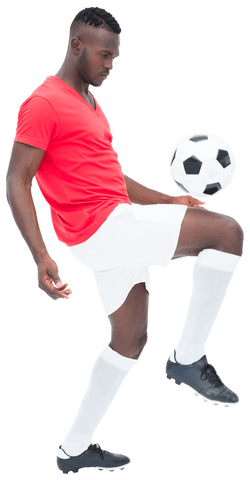 Focused African American Football Player Balancing Soccer Ball Transparent - Download Free Stock Videos Pikwizard.com