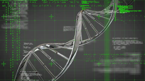 Digital DNA Strand Overlays with Coding Graphics