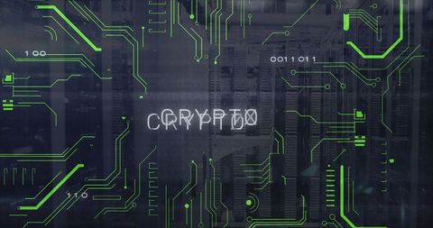 Digital Cryptography Concept Featuring Circuit Board and Code Elements - Download Free Stock Images Pikwizard.com