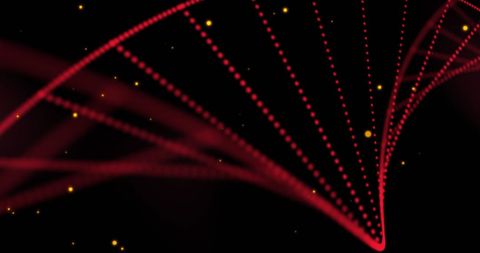 Abstract DNA Strand with Red Particles on Black - Download Free Stock Images Pikwizard.com