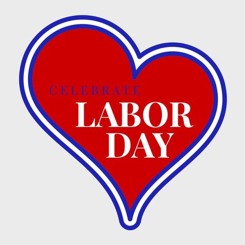 heart-shaped labor day celebration graphic banner - Download Free Stock Templates Pikwizard.com