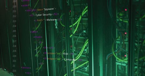 Data Processing Visualized with Server Technology and Cybersecurity Code - Download Free Stock Images Pikwizard.com