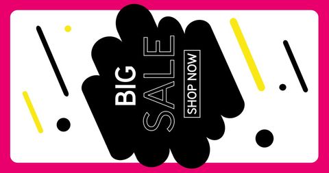 Dynamic big sale marketing banner with bold typography
