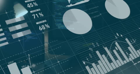 Conceptual Financial Data Animation with Businessman Overlay
