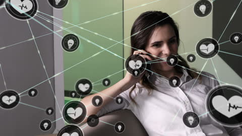 Woman Engaging with Digital Network Technology on Smartphone