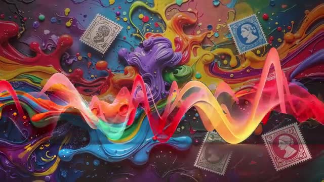 Vibrant Fluid Waves in Dynamic Color Swirl Abstract