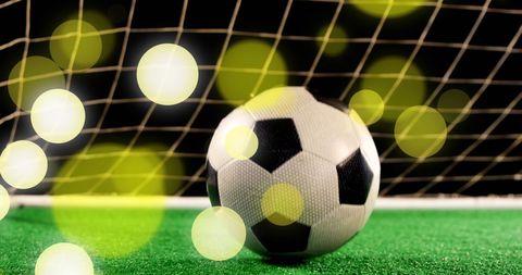 Glowing Lights with Soccer Ball on Field Symbolizing World Cup - Download Free Stock Images Pikwizard.com