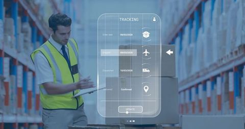 Digital Logistics Tracking in Modern Warehouse Environment - Download Free Stock Images Pikwizard.com