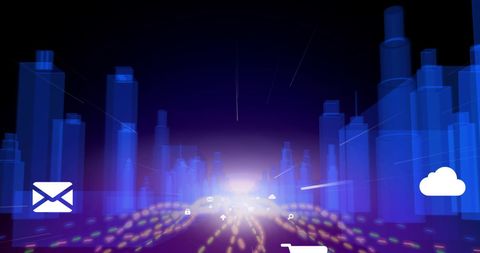 futuristic metaverse city with digital interface elements - Download Free Stock Images Pikwizard.com