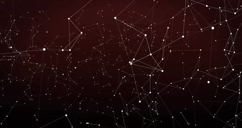 Abstract network nodes on dark gradient background