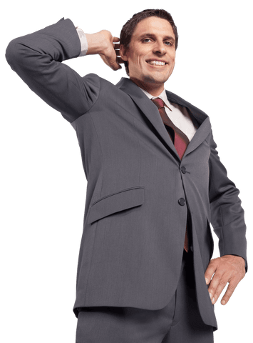 Confident Businessman Smiling on Transparent Background