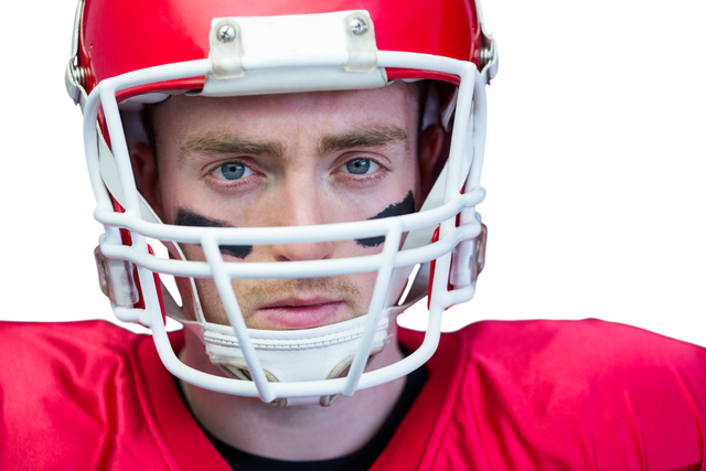 Transparent Football Player Wearing Red Pose with Determination - Download Free Stock Videos Pikwizard.com