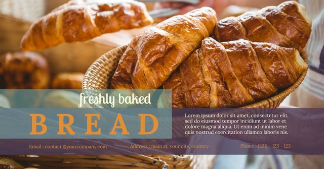 Freshly Baked Bread Advertisement with Warm Croissants - Download Free Stock Templates Pikwizard.com