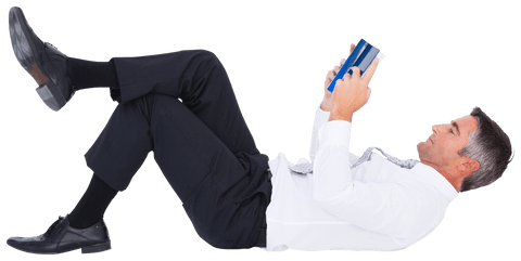 transparent businessman relaxing on floor reading book design - Download Free Stock Videos Pikwizard.com
