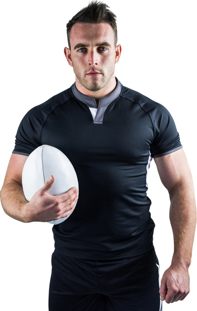 Confident Rugby Player Holding Transparent Ball - Download Free Stock Videos Pikwizard.com