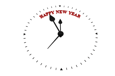 Transparent Happy New Year with Clock Illustrating Midnight - Download Free Stock Videos Pikwizard.com