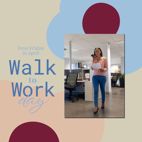Walk to Work Day Reminder with Professional Working - Download Free Stock Templates Pikwizard.com