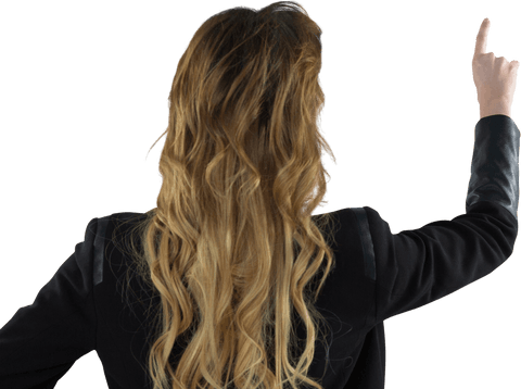 Businesswoman With Long Hair Pointing on Transparent Background - Download Free Stock Videos Pikwizard.com